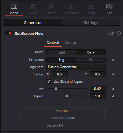 Utilisation Youtube Subscreen